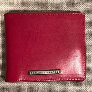 Armani exchange red leather wallet mint vintage